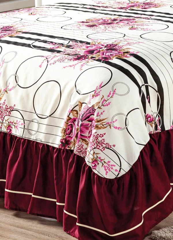 Lar e Lazer - Jogo de Cobre Leito Floral Rosê Casal 3 Peças 3