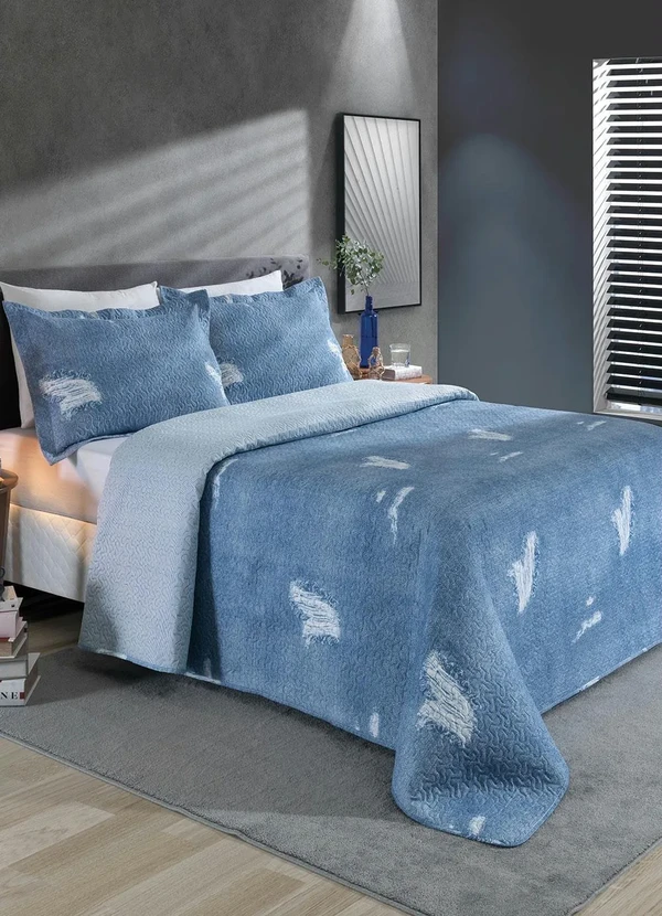 Mundo Lar - Jogo de Cobre Leito Jeans Casal 3 Peças 2