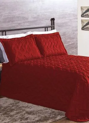 Lar e Lazer - Jogo de Cobre Leito Vermelho Casal 3 Peças - LAR E LAZER