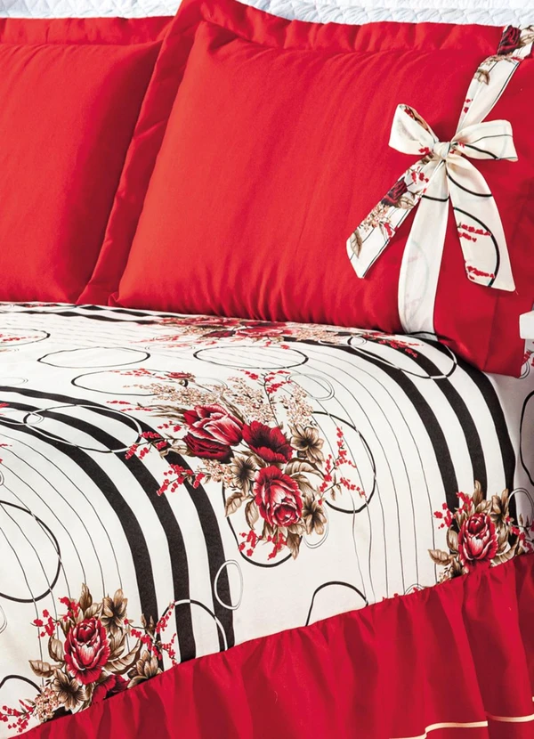 Lar e Lazer - Jogo de Cobre Leito Vermelho Casal 3 Peças 2
