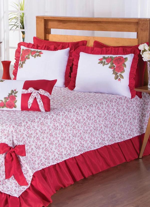Aquarela - Jogo de Cobre Leito Vermelho Casal 4 Peças 1