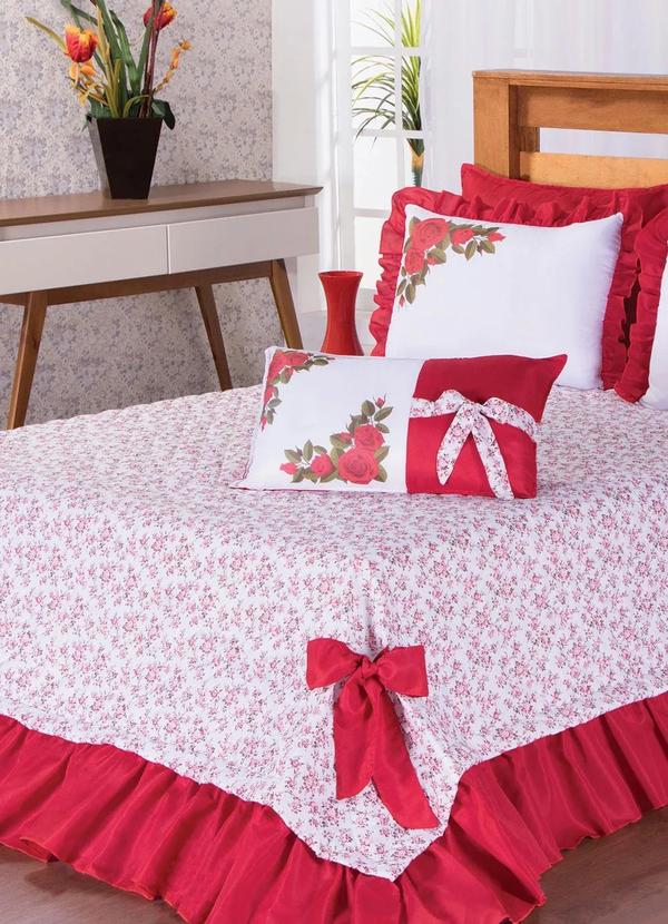 Aquarela - Jogo de Cobre Leito Vermelho Casal 4 Peças 2