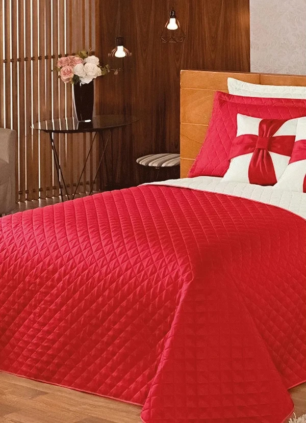 Lar e Lazer - Jogo de Cobre Leito Vermelho Casal 5 Peças 2