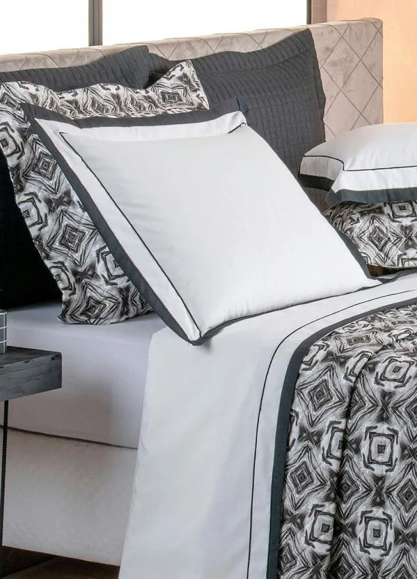 Lar e Lazer - Jogo de Colcha 180 Fios Preto Casal 3 Peças 2