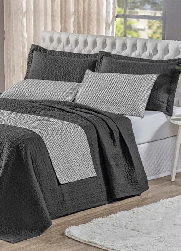 Lar e Lazer - Enxoval Preto King 6 Peças