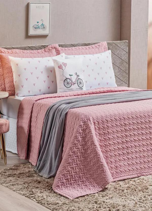 Lar e Lazer - Enxoval Rosa King 7 Peças