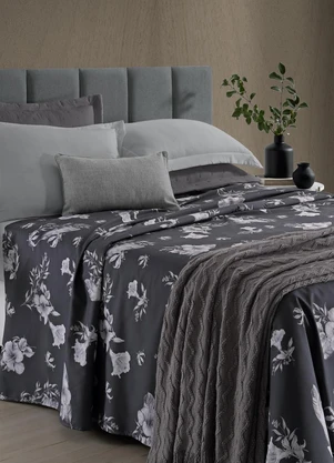 Hedrons - Sobre Lençol Cinza Queen 1 Peça - HEDRONS