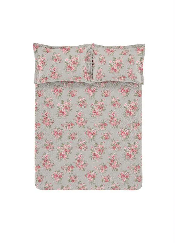 Hedrons - Cobre Leito Floral Bege Queen 1 Peça 3