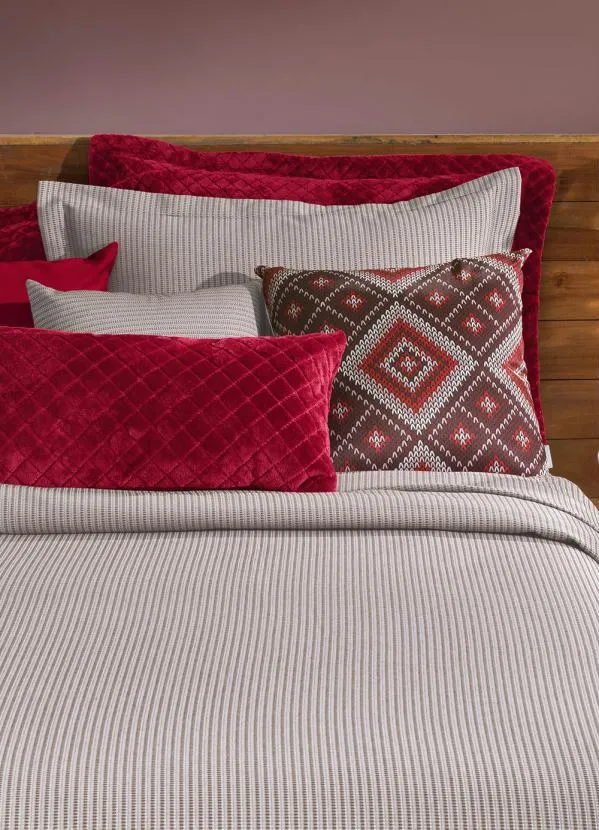 Hedrons - Cobre Leito Piquet Bege Queen 1 Peça