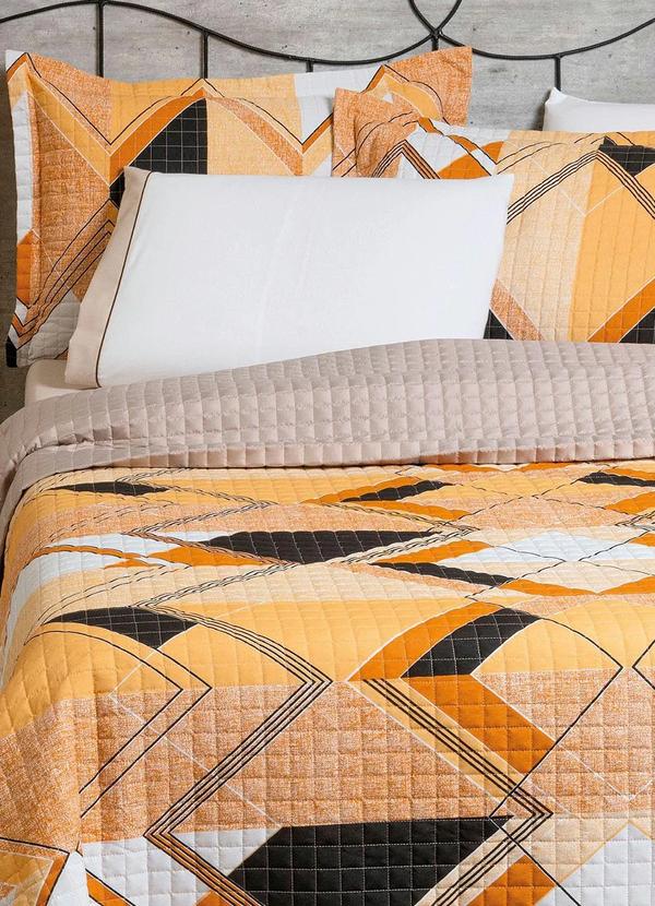 Lar e Lazer - Enxoval 180 Fios Amarelo Queen 6 Peças 2