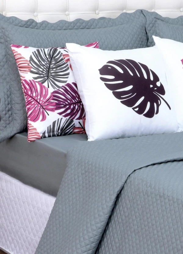 Lar e Lazer - Jogo Cobre Leito Queen Cinza 8 Peças 2