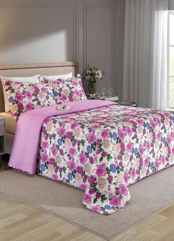 Mundo Lar - Jogo de Cobre Leito Floral Queen 3 Peças 2