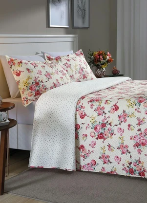 Mundo Lar - Jogo de Cobre Leito Floral Queen 3 Peças - MUNDO LAR