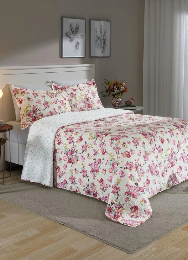 Mundo Lar - Jogo de Cobre Leito Floral Queen 3 Peças 2