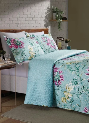 Mundo Lar - Jogo de Cobre Leito Floral Queen 3 Peças - MUNDO LAR