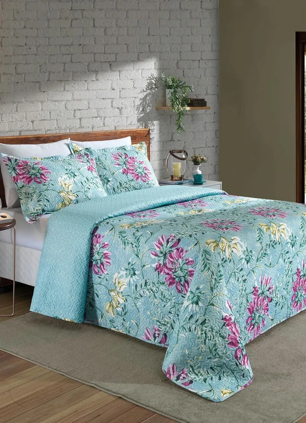 Mundo Lar - Jogo de Cobre Leito Floral Queen 3 Peças 2