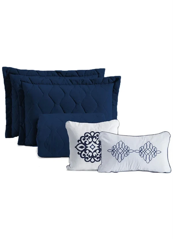 Lar e Lazer - Jogo de Cobre Leito Marinho Queen 5 Peças 4