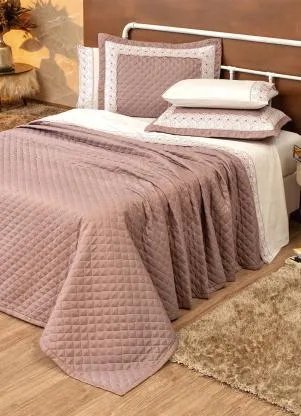 Lar e Lazer - Jogo de Cobre Leito Rosa Queen 3 Peças - LAR E LAZER