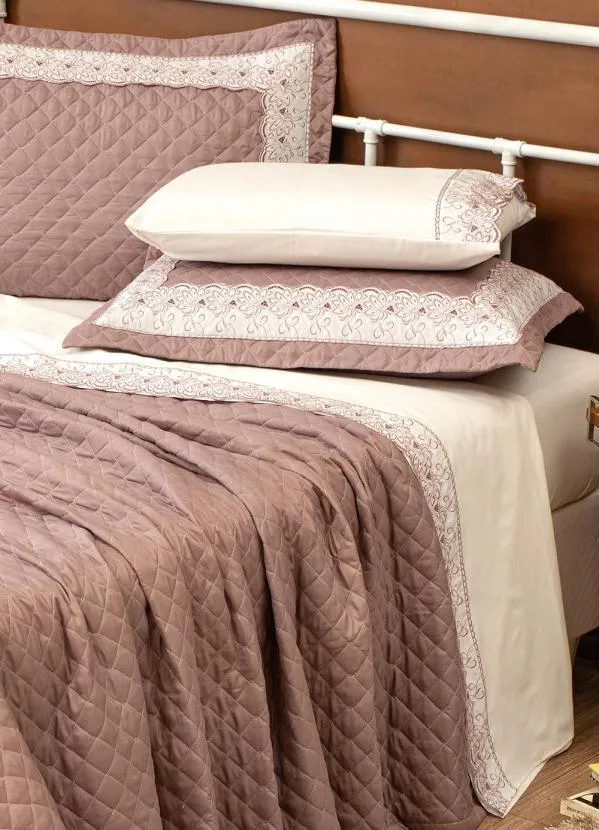 Lar e Lazer - Jogo de Cobre Leito Rosa Queen 3 Peças 2