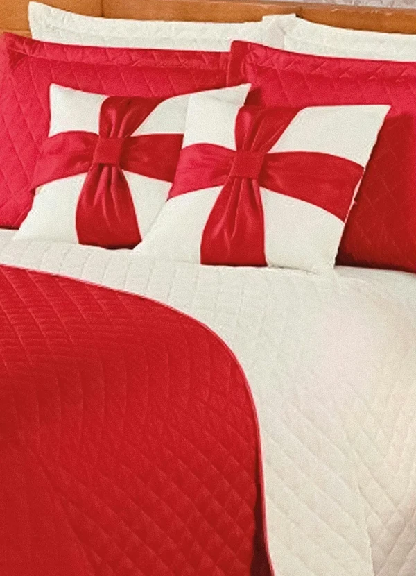 Lar e Lazer - Jogo de Cobre Leito Vermelho Queen 5 Peças 3