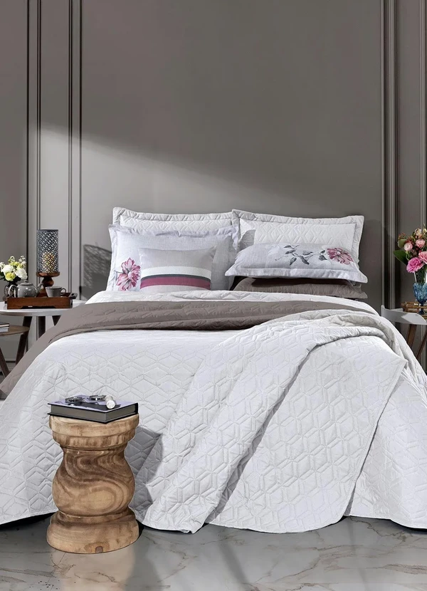 Hedrons - Jogo de Cobre Leito Branco Solteiro 2 Peças