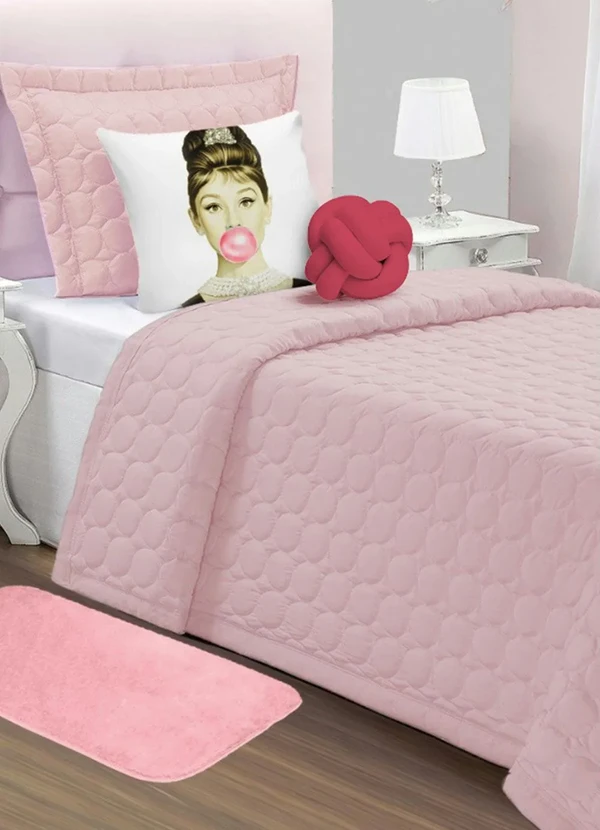 Lar e Lazer - Jogo de Cobre Leito Rosê Solteiro 4 Peças