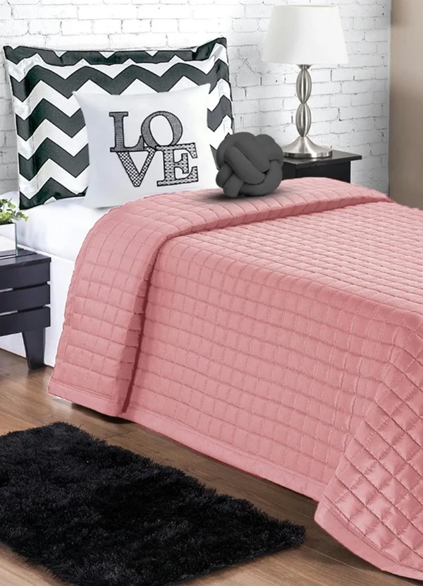 Lar e Lazer - Jogo de Cobre Leito Rosê Solteiro 4 Peças