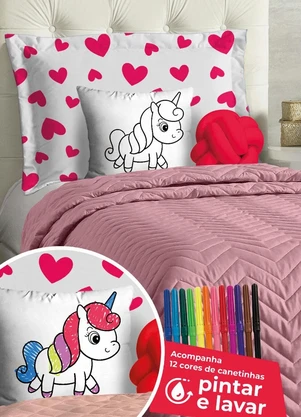 Lar e Lazer - Jogo de Cobre Leito Rosê Solteiro 6 Peças - LAR E LAZER