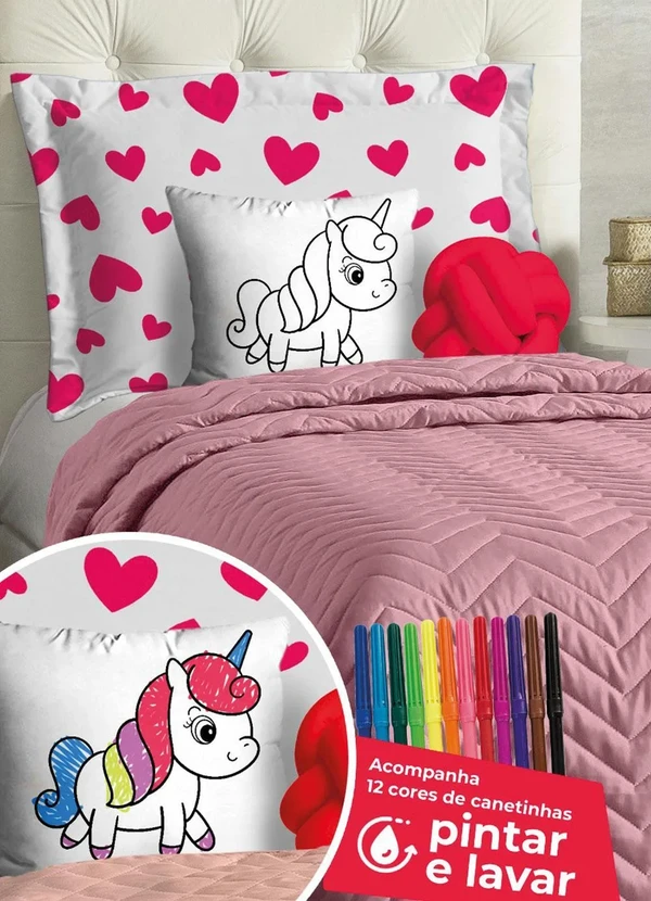 Lar e Lazer - Jogo de Cobre Leito Rosê Solteiro 6 Peças