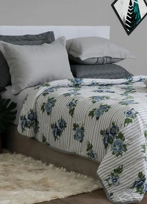 Sultan - Cobre Leito Dupla Face Cinza Casal 1 Peça - SULTAN