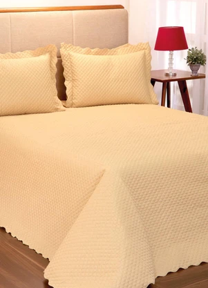 Lar e Lazer - Jogo Cobre Leito Queen Classic Avelã 3 Peças - LAR E LAZER