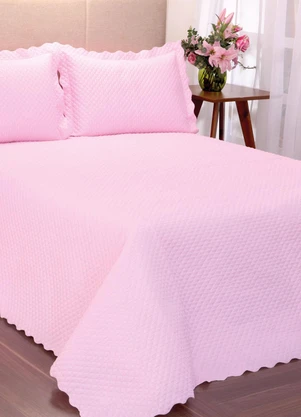 Lar e Lazer - Jogo Cobre Leito Queen Classic Rosa 3 Peças - LAR E LAZER