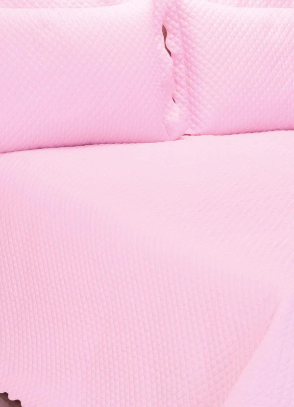 Lar e Lazer - Jogo Cobre Leito Queen Classic Rosa 3 Peças 2