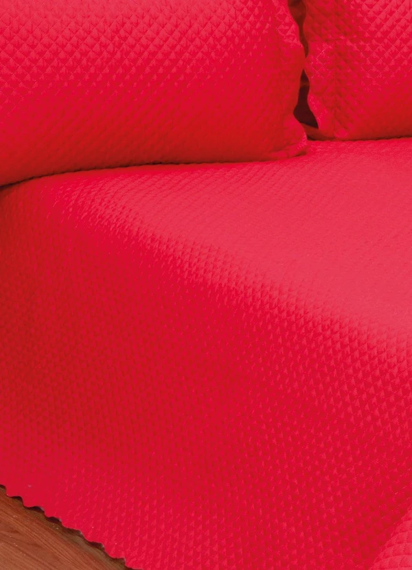 Lar e Lazer - Jogo Cobre Leito Queen Classic Vermelho 3 Peças 2