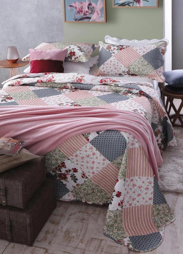 Jolitex - Jogo de Cobre Leito Patchwork Casal 3 Peças