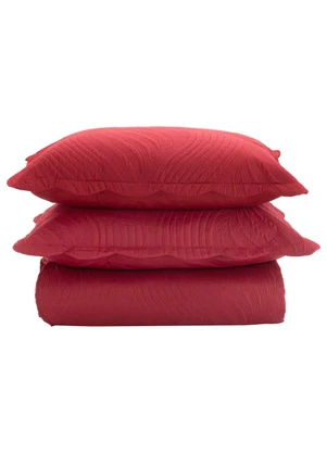 Rovi Home - Jogo de Colcha Casal Milão 150 Fios Vermelho - ROVI HOME