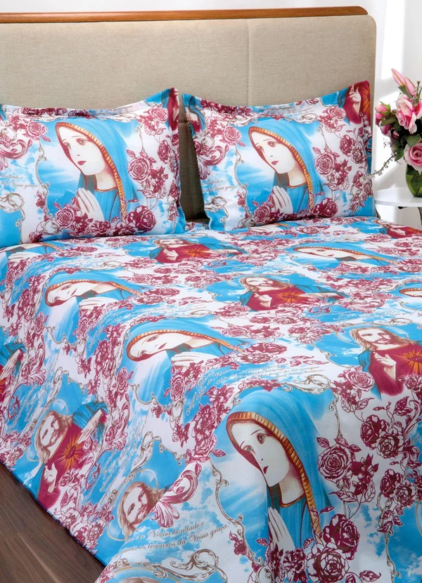 Lar e Lazer - Jogo de Colcha Casal Sagrado Coração 3 Peças