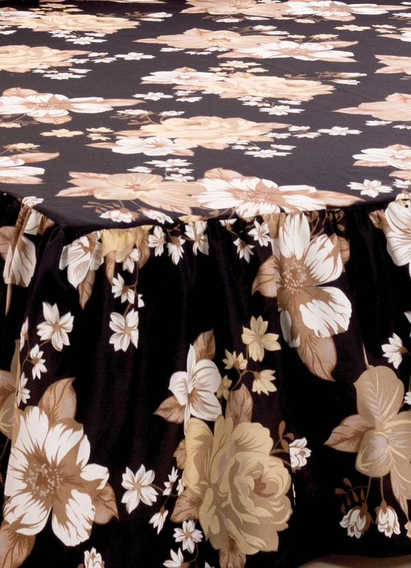 Lar e Lazer - Jogo de Colcha Floral Preto Casal 3 Peças 3