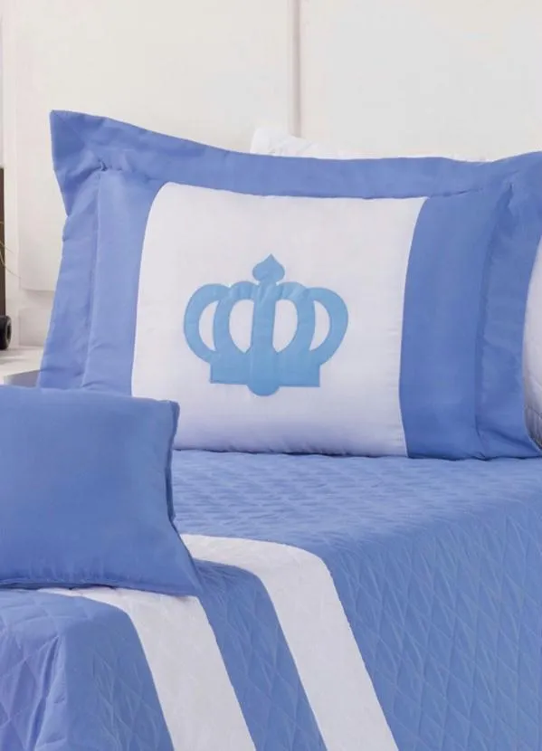 Lar e Lazer - Jogo de Colcha Rei Azul Solteiro 3 Peças 2