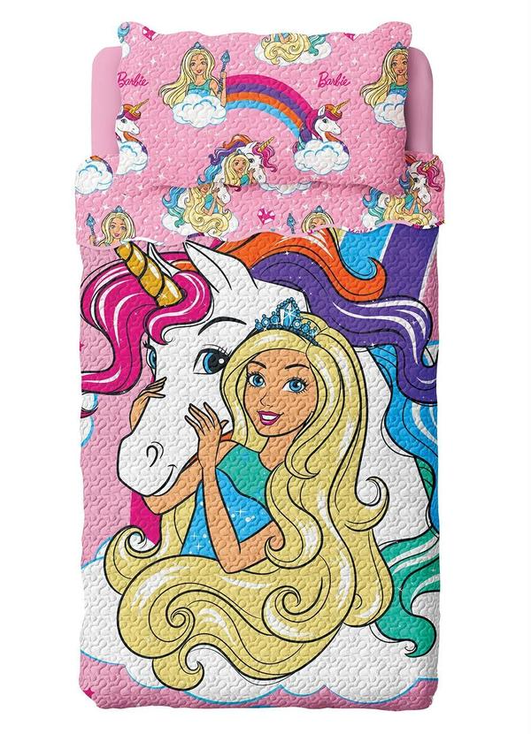 Lepper - Jogo de Colcha Bouti Barbie Solteiro 2 Peças