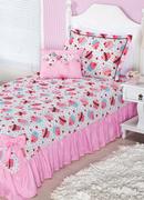 Jogo de Colcha Rosa Solteiro 2 Peças