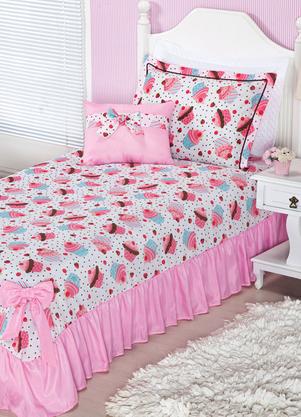 Jogo de Colcha (Rosa (Solteiro)) 2 Pe�as