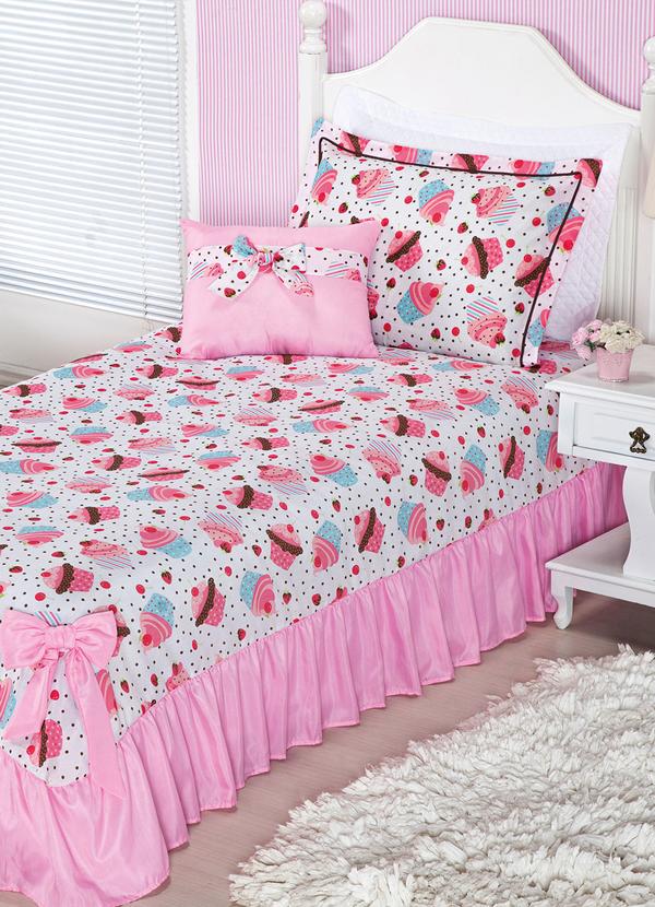 Jogo de Colcha (Rosa (Solteiro)) 2 Pe�as