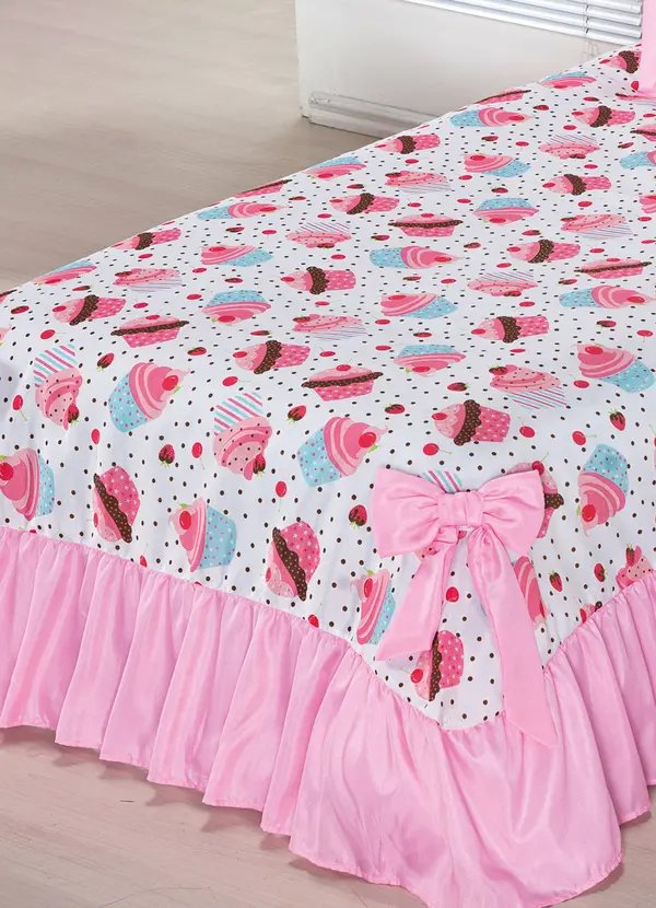 Lar e Lazer - Jogo de Colcha Rosa Solteiro 2 Peças 3
