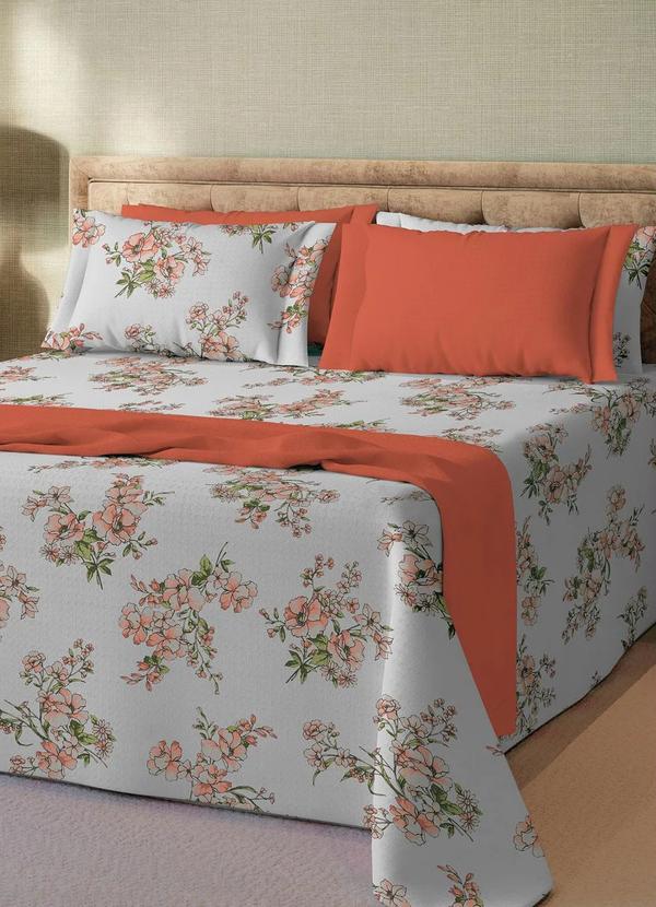 Teka - Jogo de Colcha Piquet Floral Queen 3 Peças