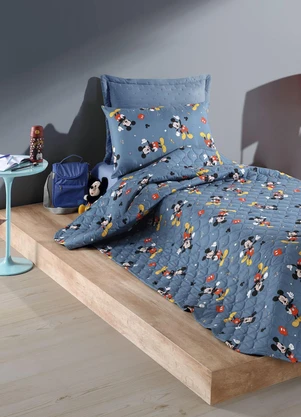 Hedrons - Colcha Solteiro Disney Mickey Dance Azul - HEDRONS