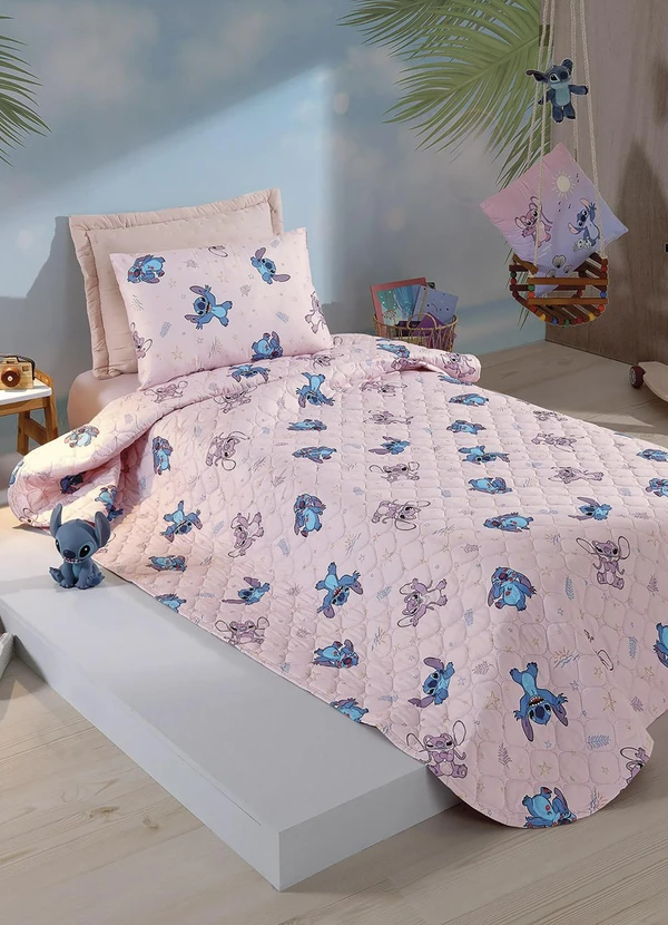 Hedrons - Colcha Solteiro Stitch Love 1 Peça