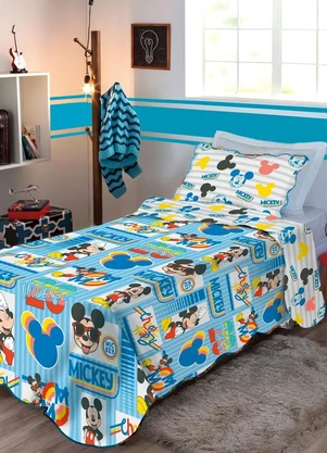 Jolitex - Jogo de Cobre Leito Mickey Solteiro 2 Peças - JOLITEX