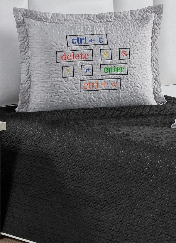 Lar e Lazer - Jogo de Cobre Leito Preto Solteiro 3 Peças 2