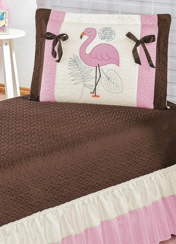 Lar e Lazer - Jogo de Colcha Marrom Solteiro 2 Peças 2